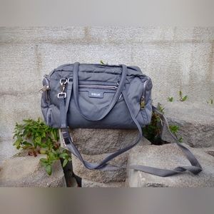 MIZ WALLACE Stone grey zip up purse with adjustable straps zip and pockets